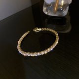 Cifeeo Trendy Design 14K Gold Plated Geometric Zircon Bracelet for Women Girl Accessories Korean Fashion Jewelry AAA Zircon Party Gift