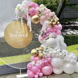 129Pcs White Pink Baby Shower Balloons Set DIY Arch Garland Baloon Chain Kit Birthday Party Globos Anniversary Backdrop Decor