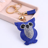 Heart Keychain Leather Tassel Key Holder Metal Crystal Key Chain Keyring Charm Auto Pendant Gift