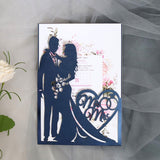 1pc Sample Bride And Groom Laser Cut Wedding Invitations Card Love Heart Greeting Card Valentine's Day Wedding Party Decoration