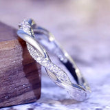 Cifeeo 1pc Delicate Gold Silver Color Twined Vine Infinity Rings for Women Simple Fashion White Zircon Bridal Engagement Wedding Ring