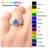 Change Mood Ring Round Emotion Feeling Changeable Ring Temperature Control Gems Color Changing Rings for Women Female