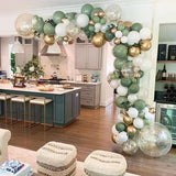 119Pcs Vintage Green White Gold Latex Balloon Garland Arch Kit for Kids Jungle Birthday Party Baby Shower Wedding Decorations 1111