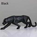 Christmas Gift New 2021 Leopard Statue Figurine Modern Abstract Geometric Style Resin Panther Animal Large Ornament Home Decoration Accessories