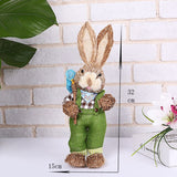 Cifeeo  10 Styles Cute Straw Standing Rabbits Bunny Decorations Easter Party Home Garden Wedding Ornament Easter Theme Party Supplies