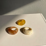 Rarove New Transparent  Colourful Resin Acrylic Rhinestone Geometric Square Circle Rings Set for Women Girls Jewelry Gifts