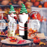 Christmas Gift Christmas Wine Glass Holder Tabletop Decoration Holiday Wine Bottle Glass Holders Countertop Bar Kitchen Tableware Decor Supplie