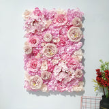 Christmas Gift 60x40cm Artificial Flowers Wedding Decoration Flower Wall Panels Silk Rose Flower Pink Romantic Wedding Flower Backdrop Decor