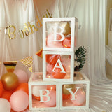 30cm Cube Clear Box Letter Style Plastic Gift Ballon Box for Wedding Birthday Party Decoration Baby Shower Supplies Package Bags