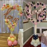 Heart shaped balloon arch frame Wedding Engagement Decorations Balloons Wreath ring for Valentine's Day Bridal Shower Decor