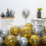 Cifeeo  10Pcs Star Confetti Balloon Metallic Confetti Latex Transparent Ballon Baby Shower Birthday Party Wedding Decoration Ball Globos