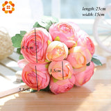 Christmas Gift 1 Bouquet Artificial Rose Bouquet Decorative Silk Flowers Bride Bouquets for Wedding Home Party Decoration Wedding Supplies1