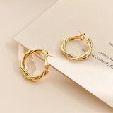 2021 Minimalist Gold/Silver Color Round Earrings for Women Trendy Geometric Hoop Statement Earrings Party Fashion Jewelry Gift