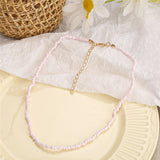 Cifeeo New Lovely Daisy Flower Colorful Beads Pearl Clavicle Choker Necklace for Women Girls Spring Summer Jewelry Wholesale