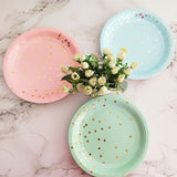 Christmas Gift 24pcs Confetti Dot Small Paper Plates Pastel Blue/Pink/Mint Dessert Dishes Birthday Baby Shower Gender Reveal Party Tableware