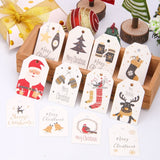 50PCS  DIY Kraft Tags Merry Christmas Labels Gift Wrapping Paper Hang Tags Santa Claus Paper Cards Christmas Party Supplies