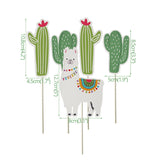 Cifeeo  Funny Alpaca Cake Topper For Home Party Decoration Alpaca Party Supplies Summer Birthday Cactus Lama House Decor Cake Baking