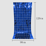 Christmas Gift Mirror PVC Reflective Sequin Curtain Wedding Background Decoration Curtain DIY Holiday Party Stage Supplies Interior Decoration