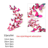 Cifeeo  18Pcs Black And White 3D Effect Crystal Butterflies Wall Sticker Beautiful Butterfly For Kids Room Wall Decals Home Decoration