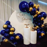 80pcs Christening Balloons Garland Arch Navy Blue and Gold Foil Latex Balloon for Baby Shower Christianism Party Decoration