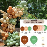 Cream Coffee Khaki Brown Birthday Balloons Garland Arch Kit Latex Globos Baby Shower Supplies Birthday Wedding Party Decorations