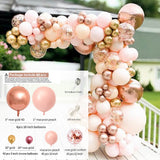 Cifeeo Christmas Gift 96pcs Morandi Peach Balloons Arch Garland Kit Chrome Rose Gold 4D Ballon for Wedding Birthday Baby Shower Christmas Party Decor