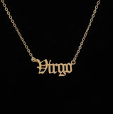 12 Zodiac Necklace Constellation Pendant Iced Out Rhinestone link Chain Stainless Steel jewelry horoscope jewelry for women