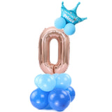 14 pcs Number Balloon Stand Foil Digital Balloons With Crow Wedding Birthday Party Decorations Kids Boy Girl Baby Shower Balloon