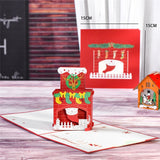 Merry Christmas Cards Christmas Tree Winter Gift Pop-Up Cards Christmas Decoration  Stickers Laser Cut New Year Greeting Cards