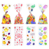 50pcs/lot Easter Cookie Candy Bag Bunny Eggs Printed Plastic Gift Packing Bags Baking Happy Easter Party Decoration Favors