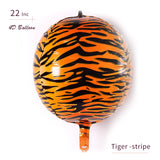 22inch Jungle Animal Birthday Balloons Zebra Giraffe Leopard Stripe 4D Helium Balloon for Party Decor Kids Baby Shower Globos