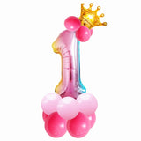 1set Rainbow Unicorn 32inch Foil Number Balloons Kids Birthday Party Decoration Helium Number Balloon Event Baby Shower Decor