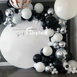 Christmas Gift 123pcs Chrome Silver Balloons Garland Arch Kit Black White Ballon 4D Globos Baby Shower Birthday Wedding Anniversary Party Decor
