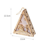 Christmas Gift Creative Wooden Lighted House Santa Claus Window Decoration Luminous Wooden Christmas Tree Decoration Hanging New Year Gift