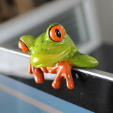 Christmas Gift 3D Frog Funny Car Office Desk Computer Decor Ornaments Miniatures Decorations, Landcrape Bonsai Garden Decor, Xmas Gift