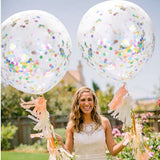 Christmas Gift 36inch Giant Clear Balloons 10g Colorful Confetti Globos Wedding Decoration Birthday Party Transparent Confetti Supplies
