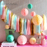 Soild Color Tissue Paper Tassels Garland Wedding Birthday Baby Shower Party Thanksgiving Christmas Grand Event Party Decoration