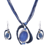 ZOSHI Fashion African Jewelry Sets Leather Chain Enamel Gem Jewelry Sets for Party Bridal Jewelry Sets Summer Jewelry