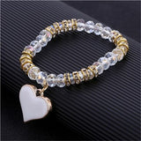 New Fashion Geometric Beaded Women Heart Bracelets Simple Stone Bead Charm Bracelets & Bangles For Women Jewelry Gift