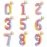 2pcs/lot 32inch Number Foil Balloons Digit air Ballon Kids Birthday Party Festival Party anniversary Crown Decorations Supplies