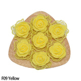 50pcs 3.5cm Artificial Lace Foam Rose Flower Heads for Wedding Decoration DIY Wreath Head Flowers Gift Scrapbooking Crafts