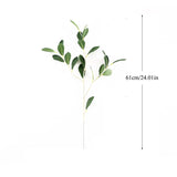 Christmas Gift Green Artificial Rhododendron leaves silk Long Stem Fake Plants for Home Store Wedding Jungle Party Decoration Faux Foliage