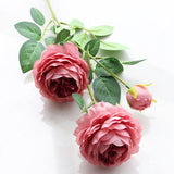 Christmas Gift beautiful rose peony artificial silk flowers small bud wedding bouquet for home decoration long fake flowers outdoor backdrop