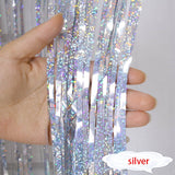 Back to school supplies Cifeeo  2-4M Photo Booth Backdrop Tinsel Glitter Curtain Metallic Foil Backdrop Rain Curtain Baby Shower Wedding Party Decoration Drapes