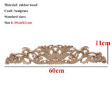 Floral Wood Carved Corner Applique Vintage Wooden Carving Decal For Furniture Cabinet Door Frame Wall Home Decor Crafts