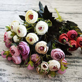 Artificial Flowers Silk Tea Rose Wedding Home Party New Year Decoration Accessories Fake Plants Arrangement