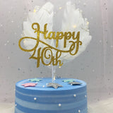 Cifeeo Gold/Silver/Black Advanced Glitter Happy 30 40 50 60th Cake Topper Fiftieth Birthday Party Decorations Cake Accessory Supplies
