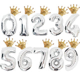 2pcs/lot 32inch Number Foil Balloons Digit air Ballon Kids Birthday Party Festival Party anniversary Crown Decorations Supplies