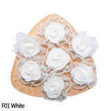 50pcs 3.5cm Artificial Lace Foam Rose Flower Heads for Wedding Decoration DIY Wreath Head Flowers Gift Scrapbooking Crafts