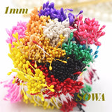 Christmas Gift 900pcs/lot Random Mixed Double Heads DIY Artificial Mini Pearl Flower Stamen Pistil 1mm Floral Stamen For Wedding Decoration DIY